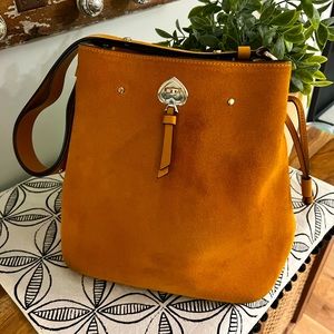 Gently Used Kate Spade Marti large bucket bag in Squash Blossom suede